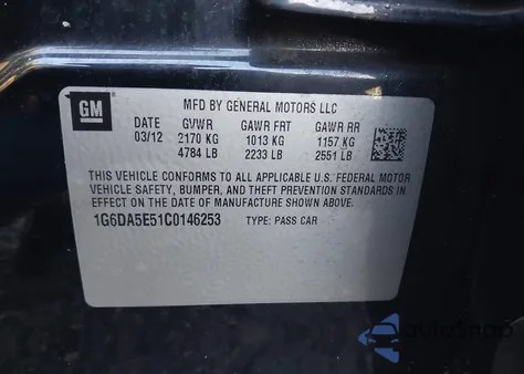 2012 Cadillac Cts Standard from USA, damaged, VIN 1G6DA5E51C0146253